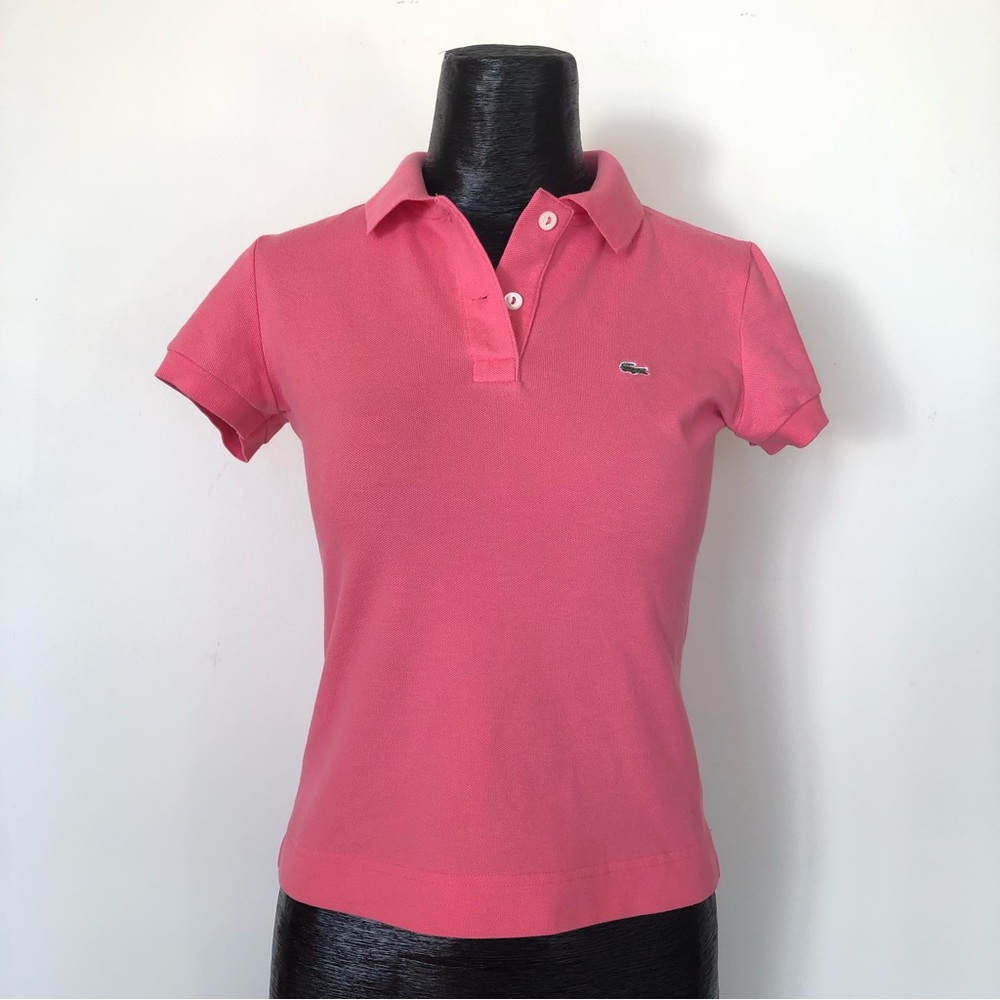 Lacoste Bright Pink Size 36 F4811 Slim Fit Cotton Piqué Polo Top